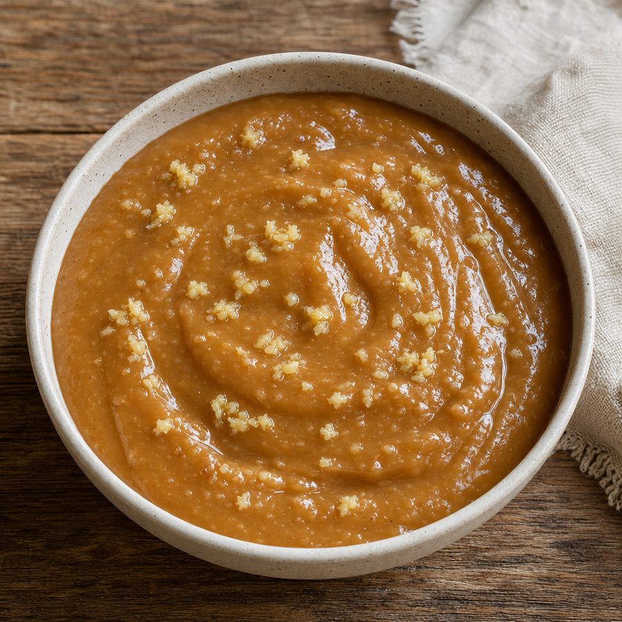 Miso glaze in a small bowl